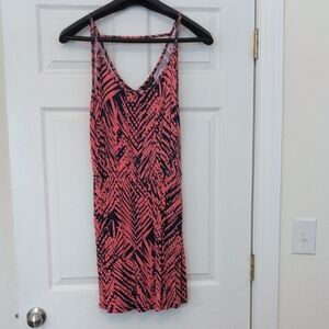 Banana Republic Coral and Navy Patterned Top
